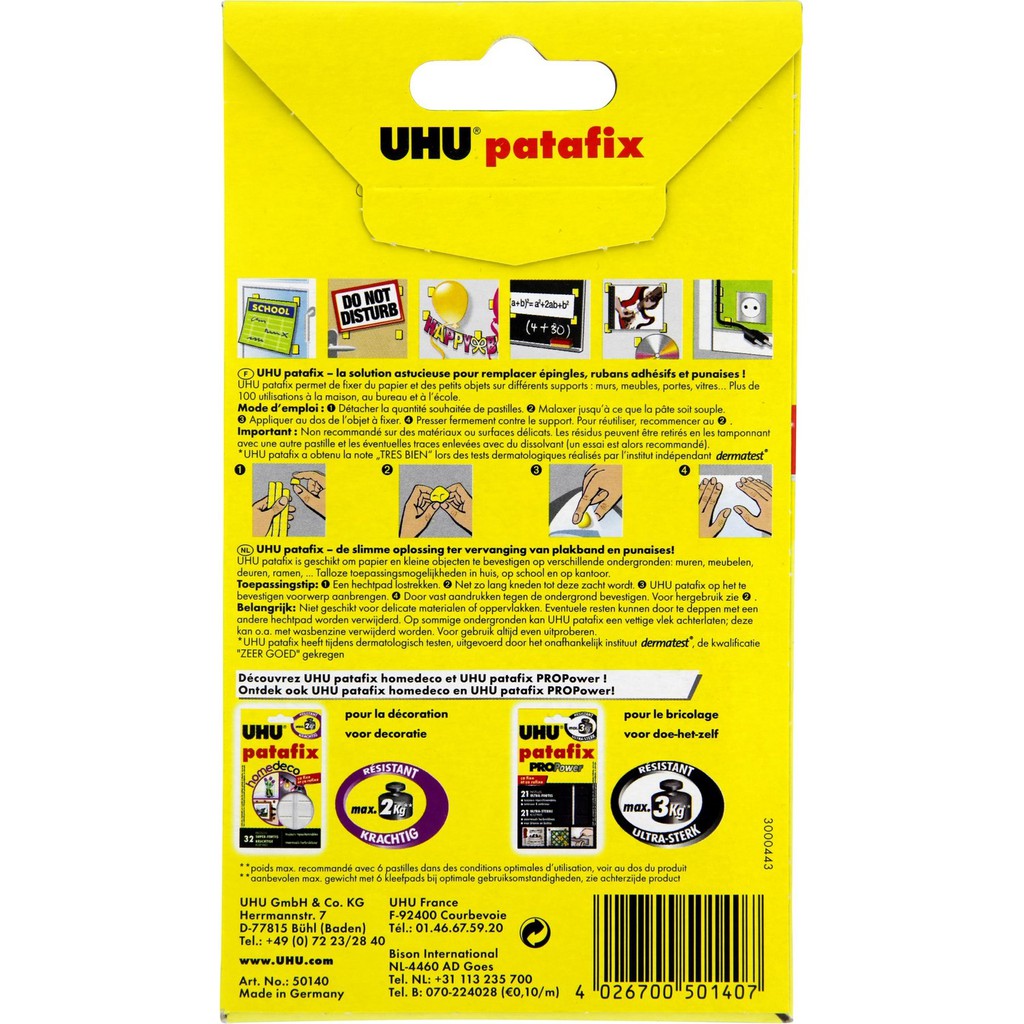 กาวดินน้ำมัน UHU Patafix  (80 แผ่น)