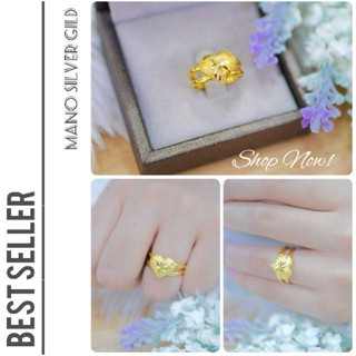 แหวนลายหัวใจเต็มดวง 0528 "รุ่นเคลือบทองหนาพิเศษ" ทองไมครอน ทองสวย แหวนน่ารัก แหวนแฟชั่น