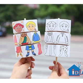DIY หมุนและแต่งตัว ของเล่นศิลปะ ของเล่นงานประดิษฐ์และงานฝีมือ