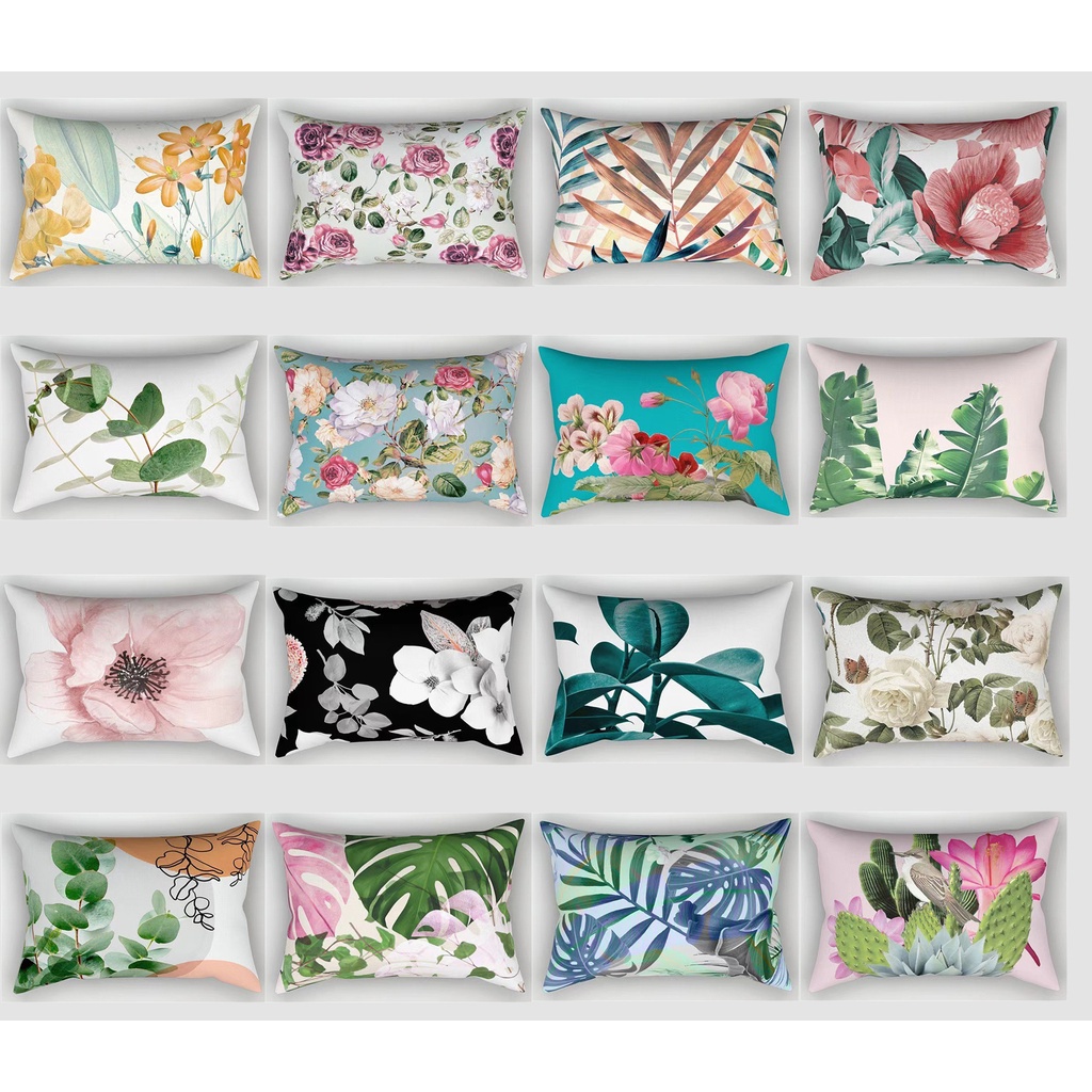 <COD> ปลอกหมอน ผ้ากํามะหยี่ขนนิ่ม ลายดอกไม้ ขนาด 30 ซม.×50 ซม. 40 ซม.×60 ซม. สําหรับตกแต่งบ้าน โซฟา