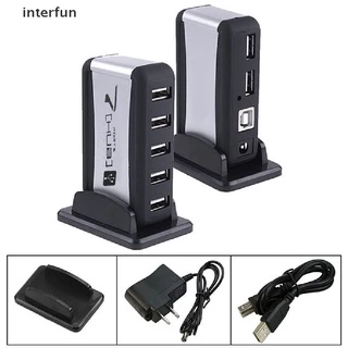 [ITFUN] ฮับ USB 7 พอร์ต พร้อมสายอะแดปเตอร์ AC ความเร็วสูง ปลั๊ก EU US สําหรับคอมพิวเตอร์ แล็ปท็อป