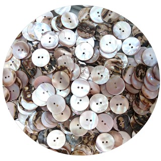 กระดุมเสื้อ 20เม็ด สีP 2รู กระดุมเปลือกหอยธรรมชาติ Natural Seashell Buttons อุปกรณ์เครื่องตกแต่งให้สวยงามและปลอดภัย