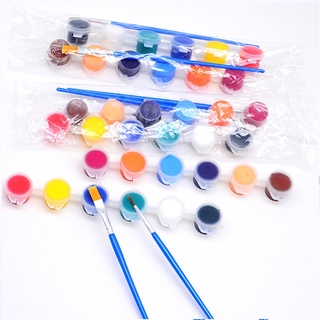 time* 12 Colors Acrylic Paint Set 5ML/Box DIY Pigment with Hook Line Pen Draw Brush for Kid Soil Painting Nail Clothe