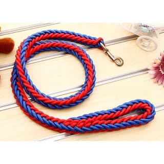 PP-054-2 | สายจูงสัตว์เลี้ยง เชือกถักไนลอน สำหรับสุนัขและแมว พันธุ์เล็ก-ใหญ่ 💜🖤 พร้อมส่ง