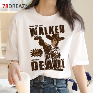 เสื้อยืด พิมพ์ลาย The walking dead แฟชั่นฤดูร้อน สไตล์ฮาราจูกุ สําหรับผู้ชาย