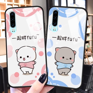 Dmy เคสกระจกนิรภัย ลายแมว สําหรับ Huawei P30 pro P20 lite P10 plus mate 10 pro 20 30 Nova 3 3i 5 5T 5i 7 7i 7se 7 pro 8 8i 2i 2lite