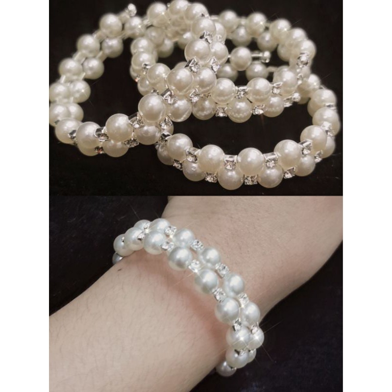 กำไลมุกสวยน่ารัก 2 แถว เครื่องประดับชุดไทย