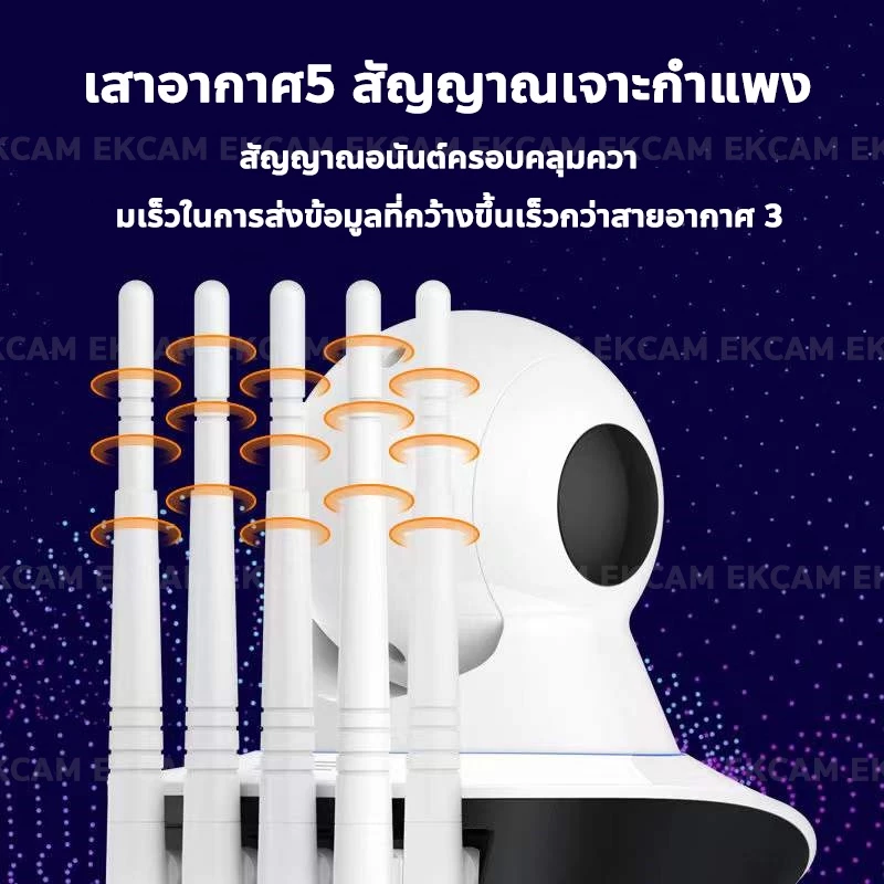 กล้องวงจรปิด 5G มีภาษาไทย 5ล้านพิกเซล ระดับล้านพิกเซล ภาพคมชัด สามารถใช้การ์ดหน่วยความจำ V380pro กล้องรักษาความปลอดภัย thumbnail 9