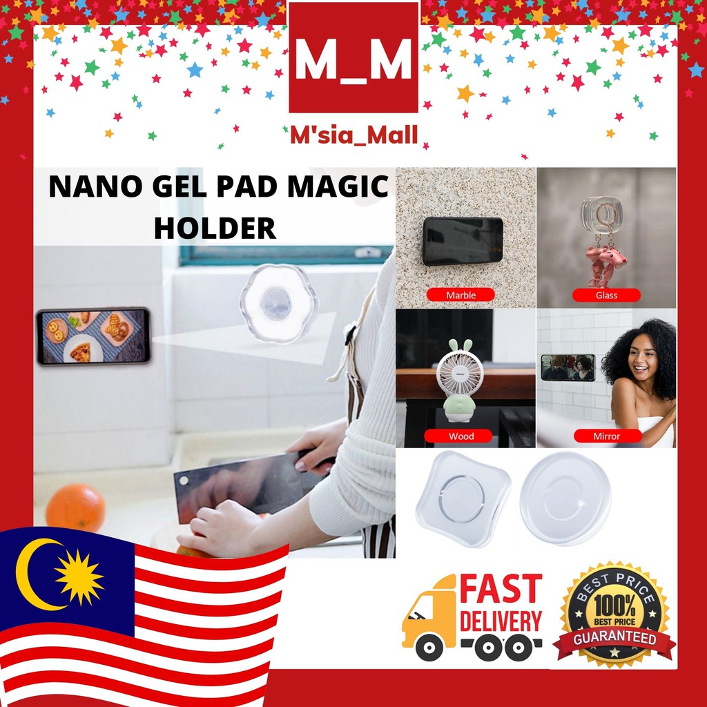 Magic Nano Rubber Gel Pad Universal Phone Holder Stand No Trace Recycle Stand Nano Sticker Magic Sti