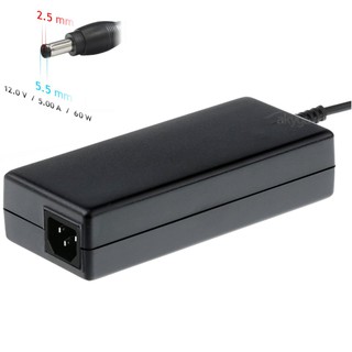 อะแดปเตอร์ AC / DC Adapter 12V / 5A, DC Jack Size : 5.5 mm. X 2.5 mm.