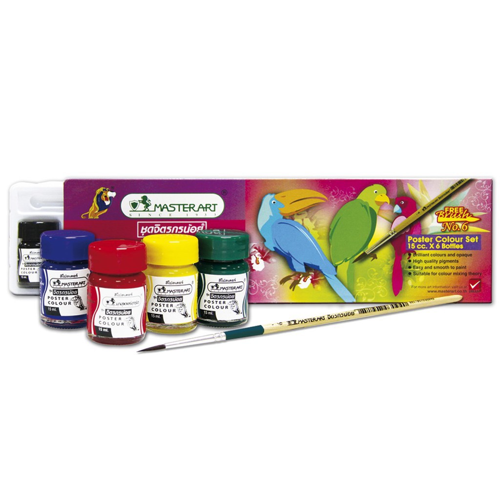 สีโปสเตอร์ (กล่อง6สี) มาสเตอร์อาร์ต จิตรกรน้อย