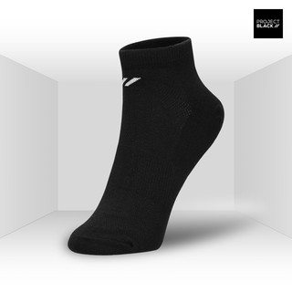 Project Black โปรเจกต์ แบล็ก Socks ถุงเท้า รุ่น Quarter ถุงเท้าข้อกลาง