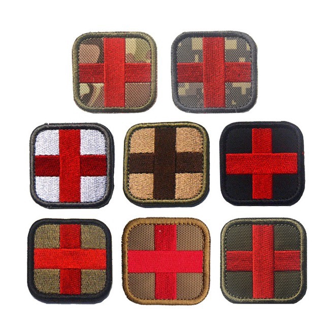Red Cross Paramedic EMT EMS Army Combat Medic First Aid Patch ยุทธวิธีทางการแพทย์ Armband Insignia P