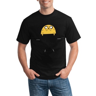 เสื้อยืดลําลอง ลาย Adventure Time Jake In Pocket สําหรับผู้ชาย