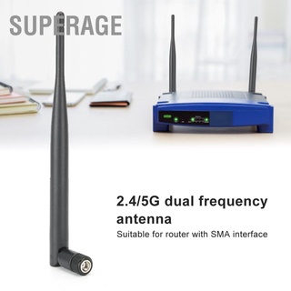 Superage เราเตอร์เสาอากาศ Wifi ทนทาน 6DB High Gain 2.4 / 5.8G Dual Band Sma 2 ชิ้น