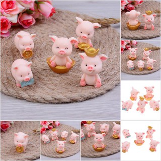 Dsth ตุ๊กตาหมูน่ารัก ขนาดเล็ก สําหรับตกแต่งสวน Diy 5 ชิ้น ต่อชุด