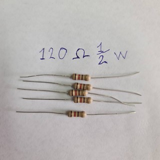 0000666 R 120 Ω 1/2 W อาร์ 120 โอห์ม  120 โอม ตัวต้านทาน รีชีสเตอร์ Resistor 20 ตัว