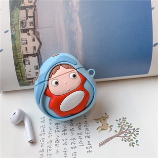 เคสหูฟังบลูทูธไร้สาย ซิลิโคน ลายการ์ตูนโพนี่โอ้ 3D สําหรับ Airpods 1 2 pro Miyazaki Hayao