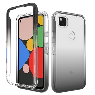 Google Pixel 4a เต็มตัว ไฮบริด ทนทาน กันกระแทก ไล่ระดับสี ใส เคสด้านหลัง