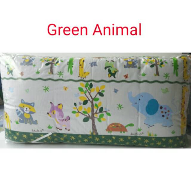 Baby Box Bumper / Green Animal Baby Box Bed Bumper