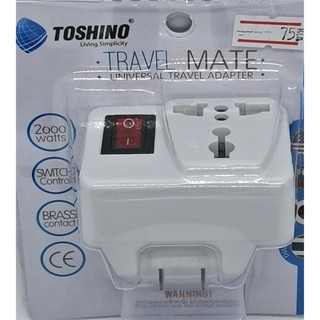 TOSHINO TRAVEL MATE หัวแปลงขาปลั๊กไฟ ปลอดภัยด้วย สวิทซ์ปิด-เปิด เต้ารับแบบ Universal รองรับปลั๊กทุกชนิด รุ่น CO-6S