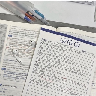 สมุดโน๊ตบันทึก Ohaya’30 แผ่น Blue smiley notepad B5 ช่องเสียบกริด / โน๊ตบุ๊ค