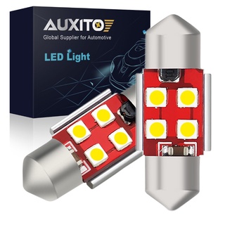 Auxito หลอดไฟ LED C5W 31 มม. 3030 SMD สว่างมาก แบบเปลี่ยน สําหรับไฟอ่านหนังสือ ป้ายทะเบียนรถยนต์ แผนที่โดม 2 ชิ้น