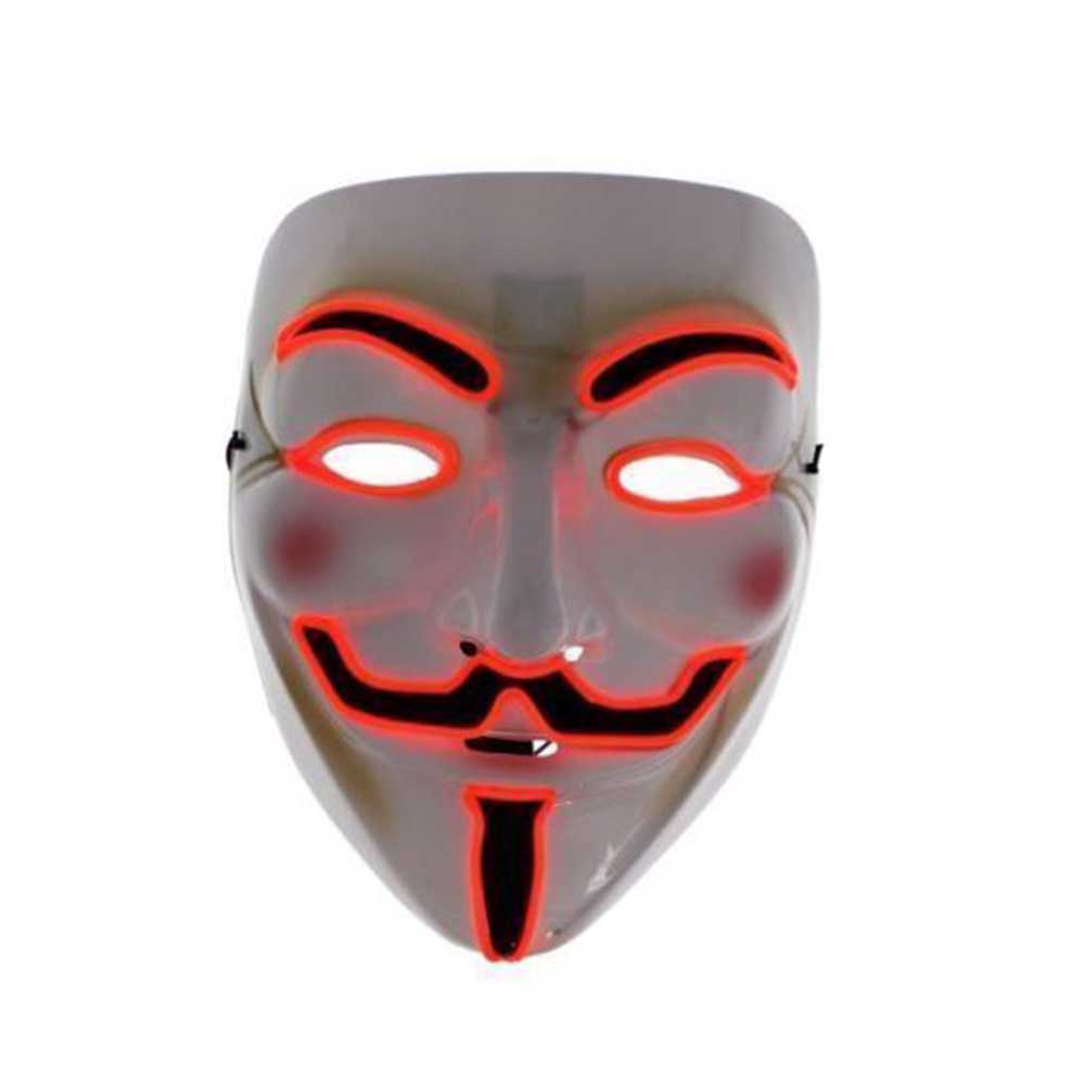 LED Light Up V for Vendetta Mask Anonymous Hacker Mask for Halloween Masquerade Cosplay Dress-up Sup