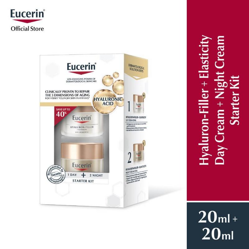 Eucerin Hyaluron-Filler + Elasticity Set Serum/3D Serum/Eye/DaySPF15/DaySPF30/Nigth