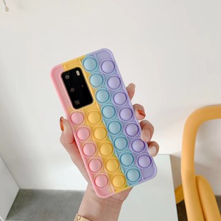 เคสมือถือ ซิลิโคนนิ่ม บับเบิ้ลกดคลายเครียด สีรุ้ง สำหรับ Samsung Galaxy s9 s10 s20 + s20 plus ultra s20fe s20 fe s21 plus s21 ultra note9 note10 plus note20 ultra 5G