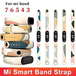 สายนาฬิกาข้อมือซิลิโคน แบบเปลี่ยน สําหรับ Xiaomi Mi Band 7 6 5 4 3 Mi Band 7