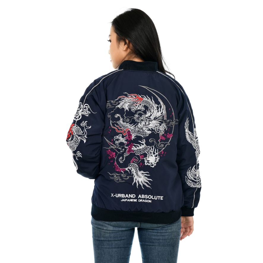 X Urband Absolute Sukajan Kurode Ryu Jacket ล่าสุด A194 ผู้ชายผู้หญิง Full Embroideri