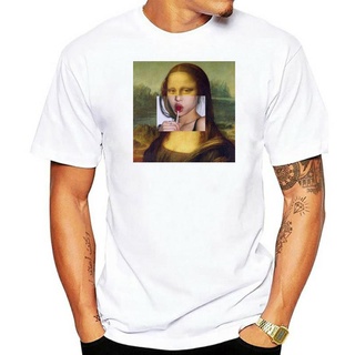 เสื้อยืดแขนสั้น คอกลม ผ้าฝ้าย 100% พิมพ์ลาย Monna Lisa Gioconda พรีเมี่ยม ไซซ์ EUS-5XL