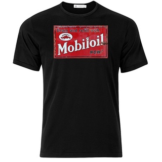 T-shirt  Mobiloil - เสื้อยืดคอกลม แขนสั้น ผ้าฝ้าย พิมพ์ลายกราฟฟิค ใส่สบาย สําหรับผู้ชายS-5XL