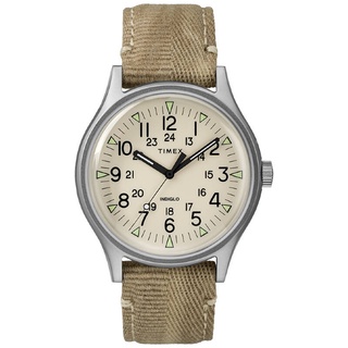 Timex TW2R68000 MK1 SST นาฬิกาข้อมือผู้ชาย สายผ้า สีเบจ หน้าปัด 40 มม.