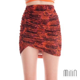 [MILIN] Vernal Skirt Ruched high waisted  printed skirt กระโปรงลายพิมพ์ทรง เอวสูงแต่งรูด