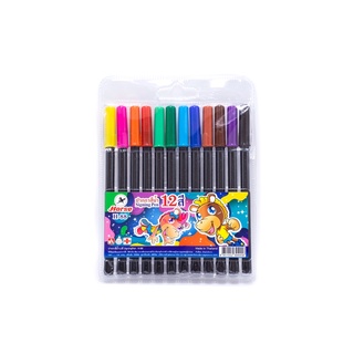 ปากกาสีน้ำ ตราม้า รุ่น H-88 12 สี สำหรับเขียนหรือระบายสี สีเมจิก ปากกาสี สีเมจิค ปากกาเคมี