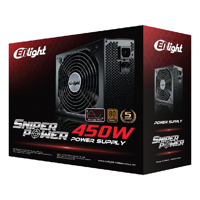 พาวเวอร์ซัพพลาย Enlight Sniper 450W 80 BRONZEPSU 450W - olshopfajar86n2 ...