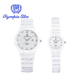 Olympia Star Watch [OPA] นาฬิกาผูชาย/ผู้หญิง รุ่น 582-01 สีขาว  **ตัวเรือน/สาย เซรามิก** ( รับประกัน 1 ปีเต็ม )