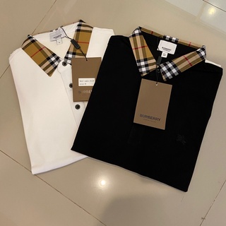 BURBERRY CLASSIC VINTAGE CHECK COTTON POLO SHIRT เสื้อคอปกโปโล แบรนด์เบอเบอรี่ ปกลายสก็อต ตารางสีน้ำตาล