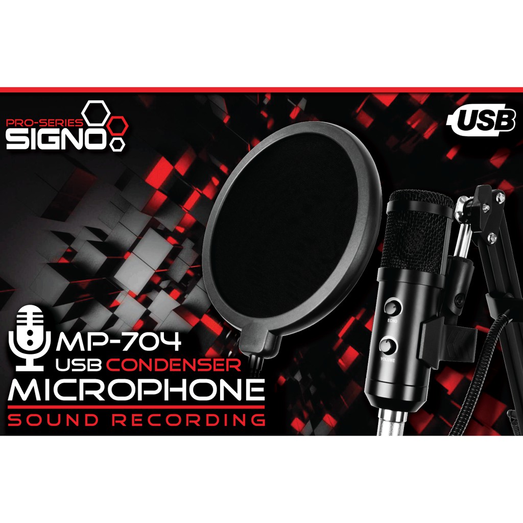 SIGNO Pro-Series MP-704 USB Condenser Microphone Sound Recording