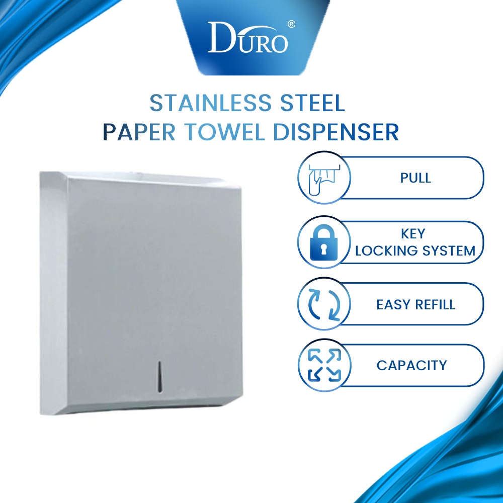 Duro เครื่องจ่ายกระดาษเช็ดมือสแตนเลส PTD-186/SS / เครื่องจ่ายกระดาษทิชชู่
