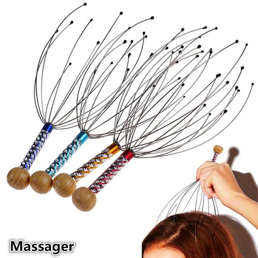 เครื่องมือนวดศีรษะผ่อนคลาย / นวดบรรเทาความเครียดที่คอ / ปล่อยหัวต่อต้านความเครียด การดูแลผิว นวดกรงเล็บ / ความเครียดหนังศีรษะปลาหมึก ผ่อนคลาย สปาบำบัด โลหะผสมนวด
