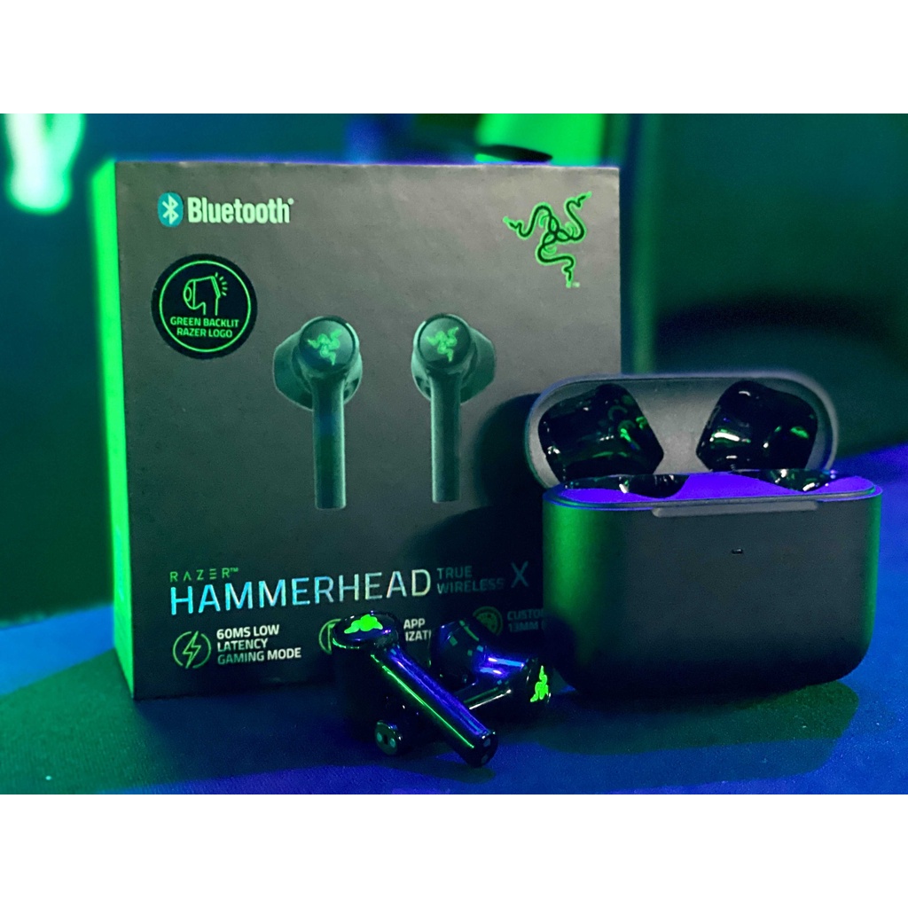 [ร้านค้าในพื้นที่]หูฟัง Razer Hammerhead True Wireless X-Earbuds หูฟังเกมมิ่ง เล่นเกมส์ไม่ดีเลย์ พร้อมกล่อง หูฟังไร้สาย