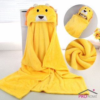 เสื้อคลุมอาบน้ํา  ผ้าขนหนูห่อตัวลายการ์ตูน 70x100 cm  Baby cartoon cloak