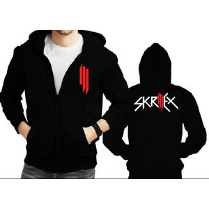 DJ เสื้อแจ็คเก็ตมีฮู้ดซิป - Skrillex