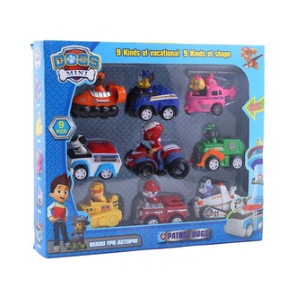 ชุดรถของเล่น Paw Patrol ขบวนการเจ้าตูบ 4 ขา ทีมสุนัขกู้ภัย เซต 9 คัน ขนาด 32*28 cm