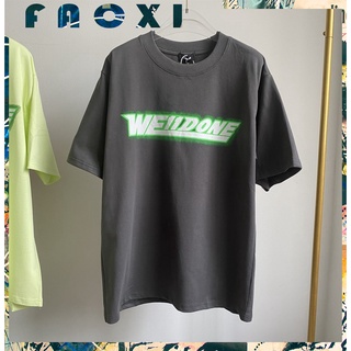 เสื้อยืดโอเวอร์ไซส์We11done เสื้อยืดลําลอง แขนสั้น คอกลม พิมพ์ลายกราฟฟิคตัวอักษร ขนาดใหญ่ สไตล์วินเทจ สําหรับผู้ชายS-3XL