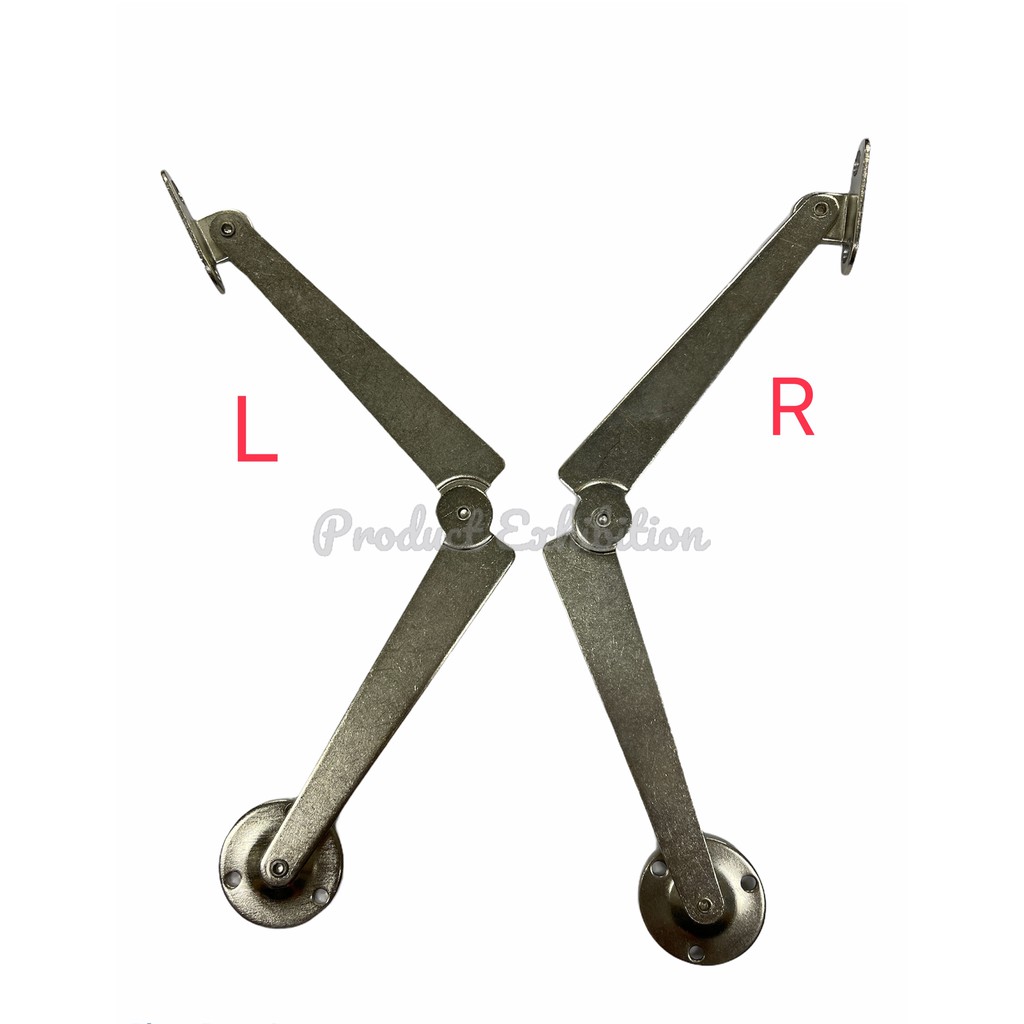 บานพับข้อศอก FLAP STAY HINGE แป้นยึดกลม 3 cm ขนาดความยาวกางสุด 20 เซนติเมตร (งานDIY ) วัสดุเหล็กชุบนิเกิล จำนวน 2 ชิ้น