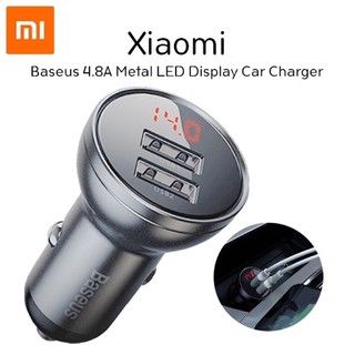 Xiaomi Baseus 4.8A Metal LED Display Car Charger- ที่ชาร์จบนรถ